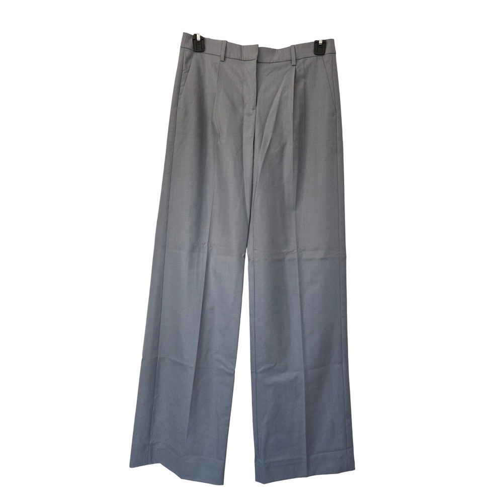 J. Crew Relaxed Fit Pleated Pant Wool Blend Dress Women 4T Blue NWT $198 CP749